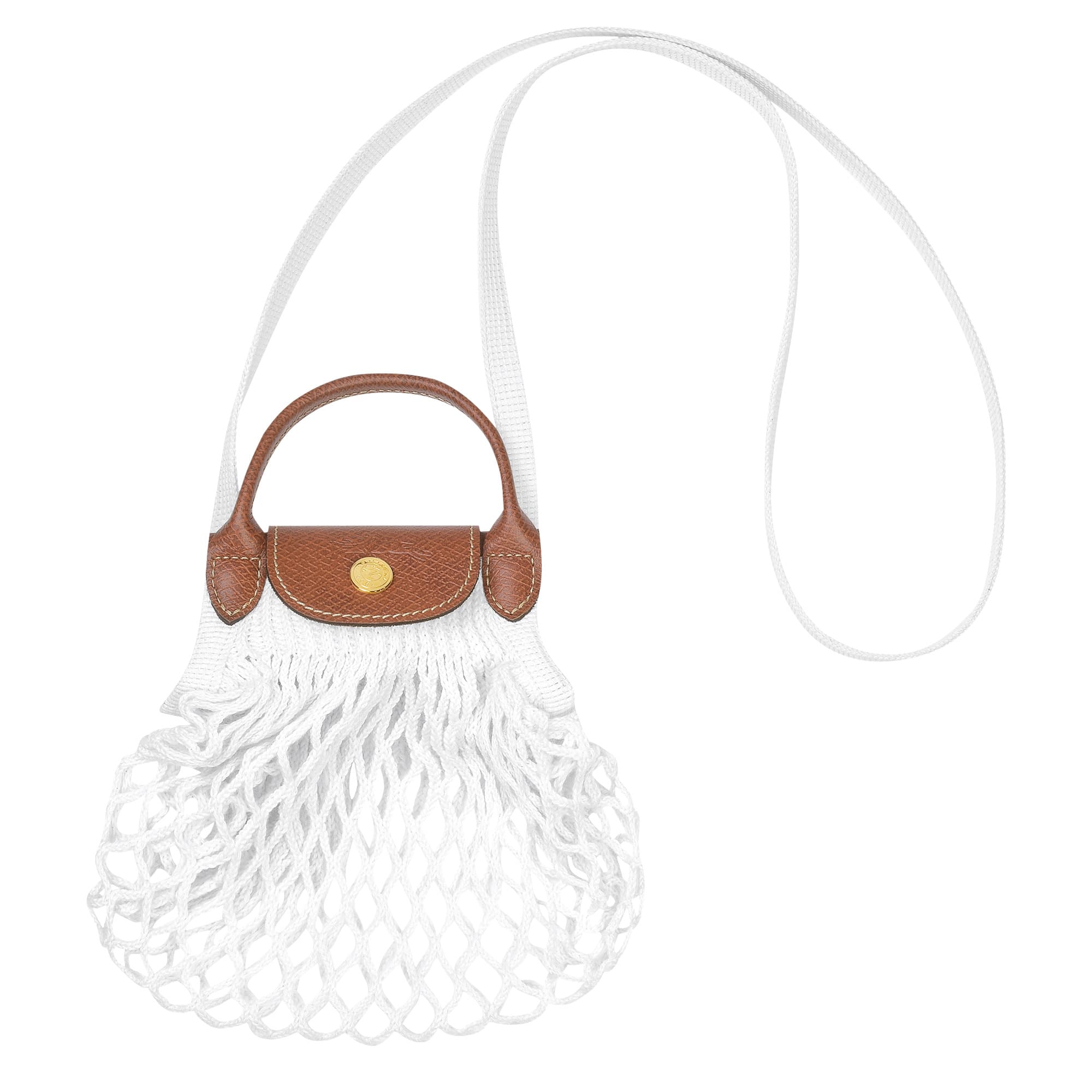 Le Pliage Filet系列白色迷你手提包。NT$3,000（LONGCHAMP提供）