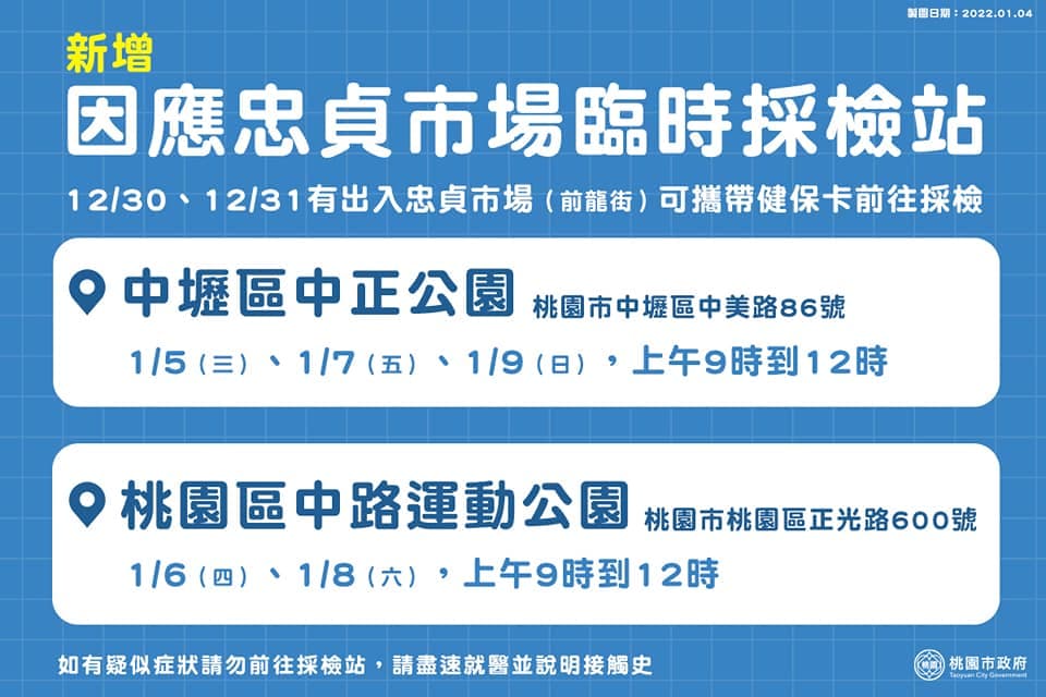 桃園市府設置臨時採檢站。(桃園市府提供)