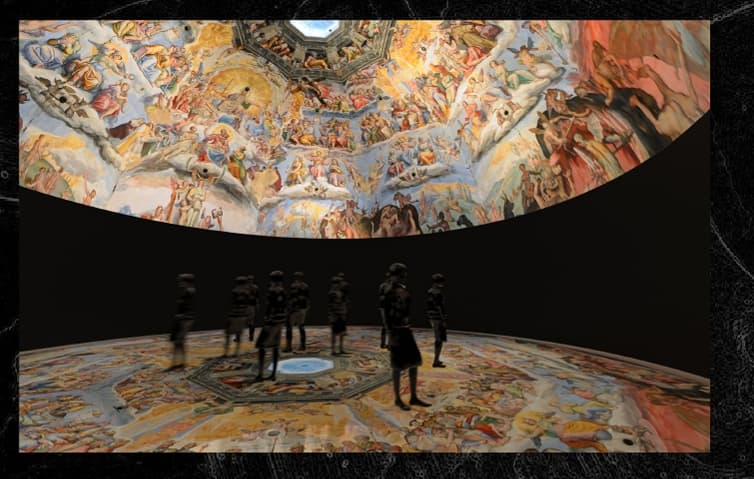 動畫呈現穹頂濕壁畫實景,讓觀眾沉浸在藝術作品的美中。(取自會動的文藝復興官網)
