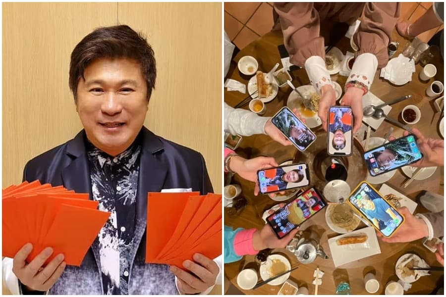 胡瓜分享一張聚餐照，大家都將手機桌布全部換成他的照片。（翻攝自胡瓜臉書）