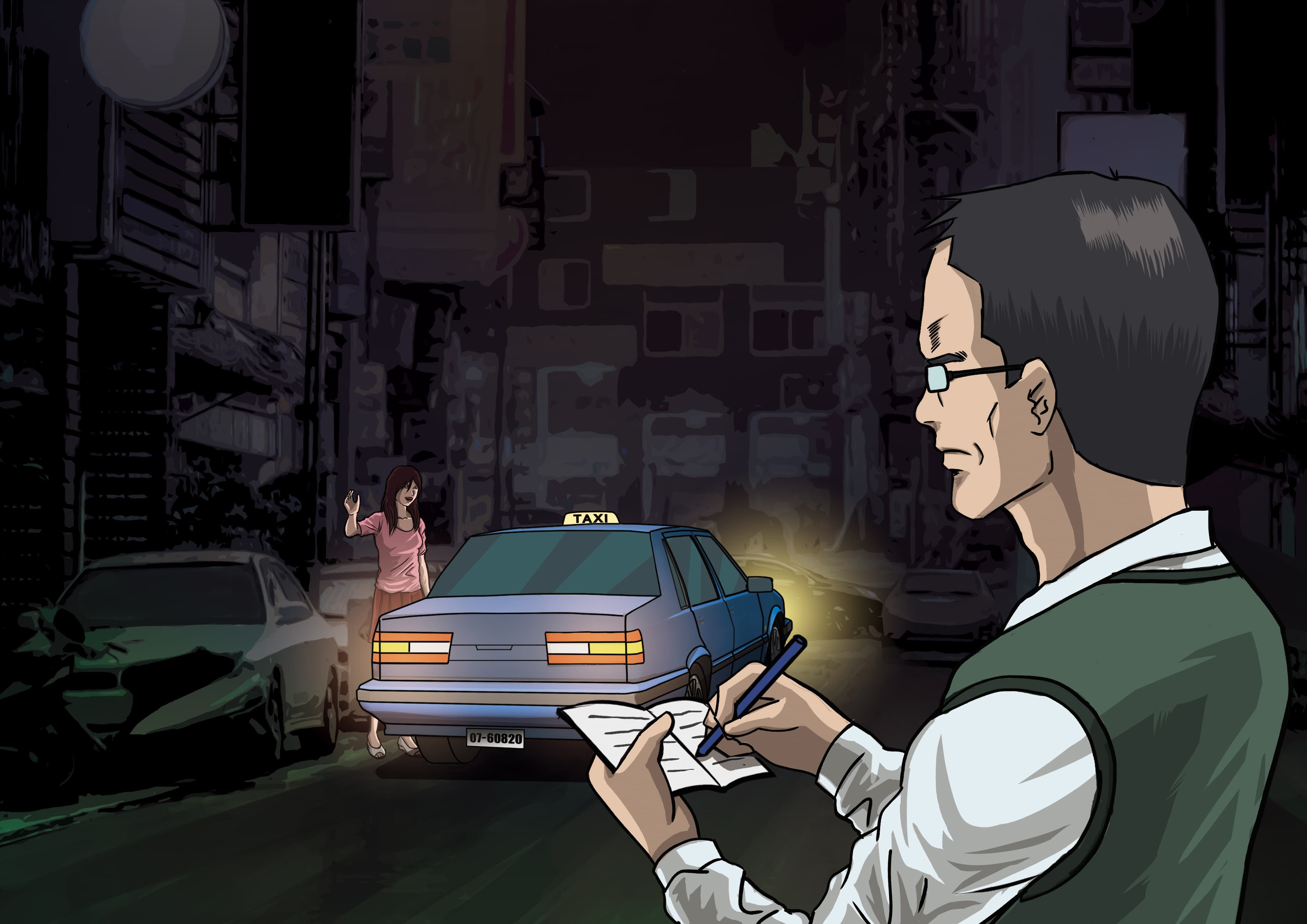 一名酒店老闆記下小姐搭乘的計程車車號,成為破案關鍵。