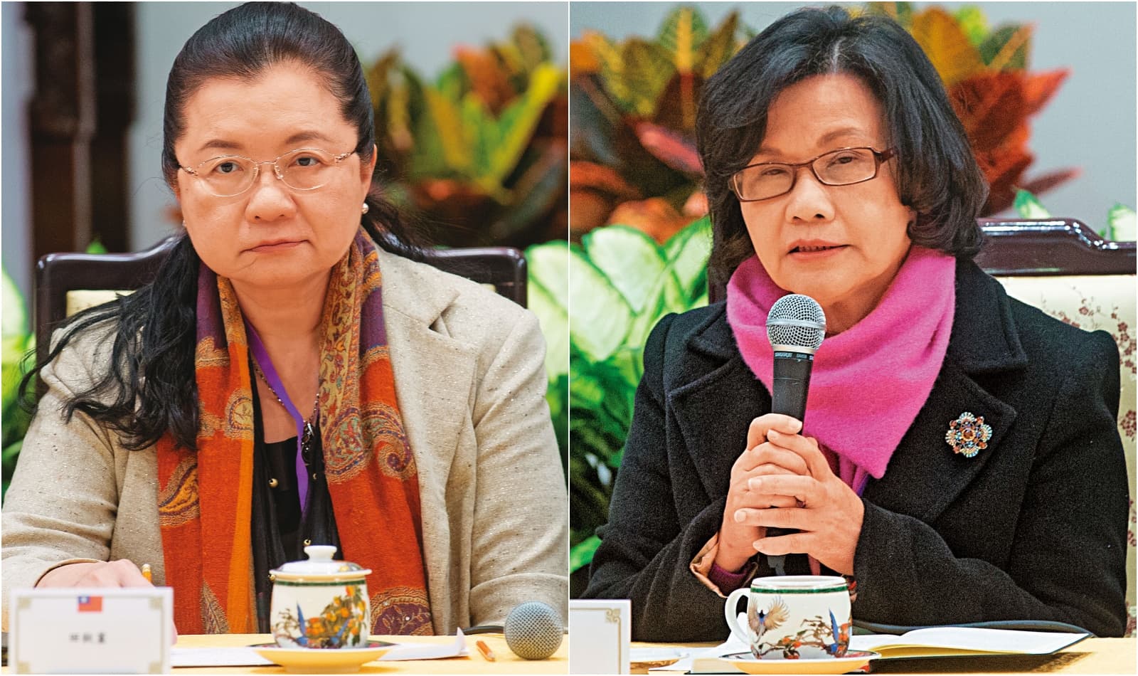 監察委員田秋堇（左）和王幼玲（右）調查認定，夏學理透過行政權干預學術自由，行為不當。
