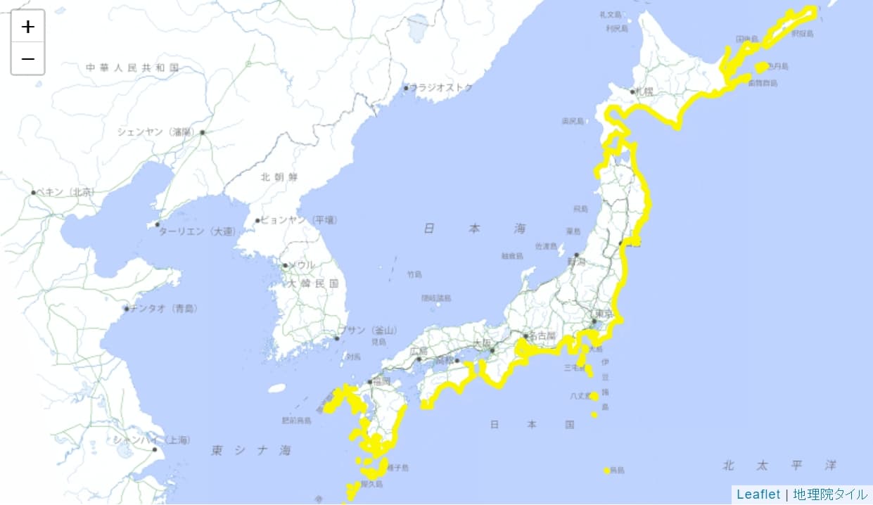 日本氣象廳先前針對部分地區發布「海嘯警報」,目前皆已下修為「海嘯注意警報」。(翻攝自日本氣象廳)