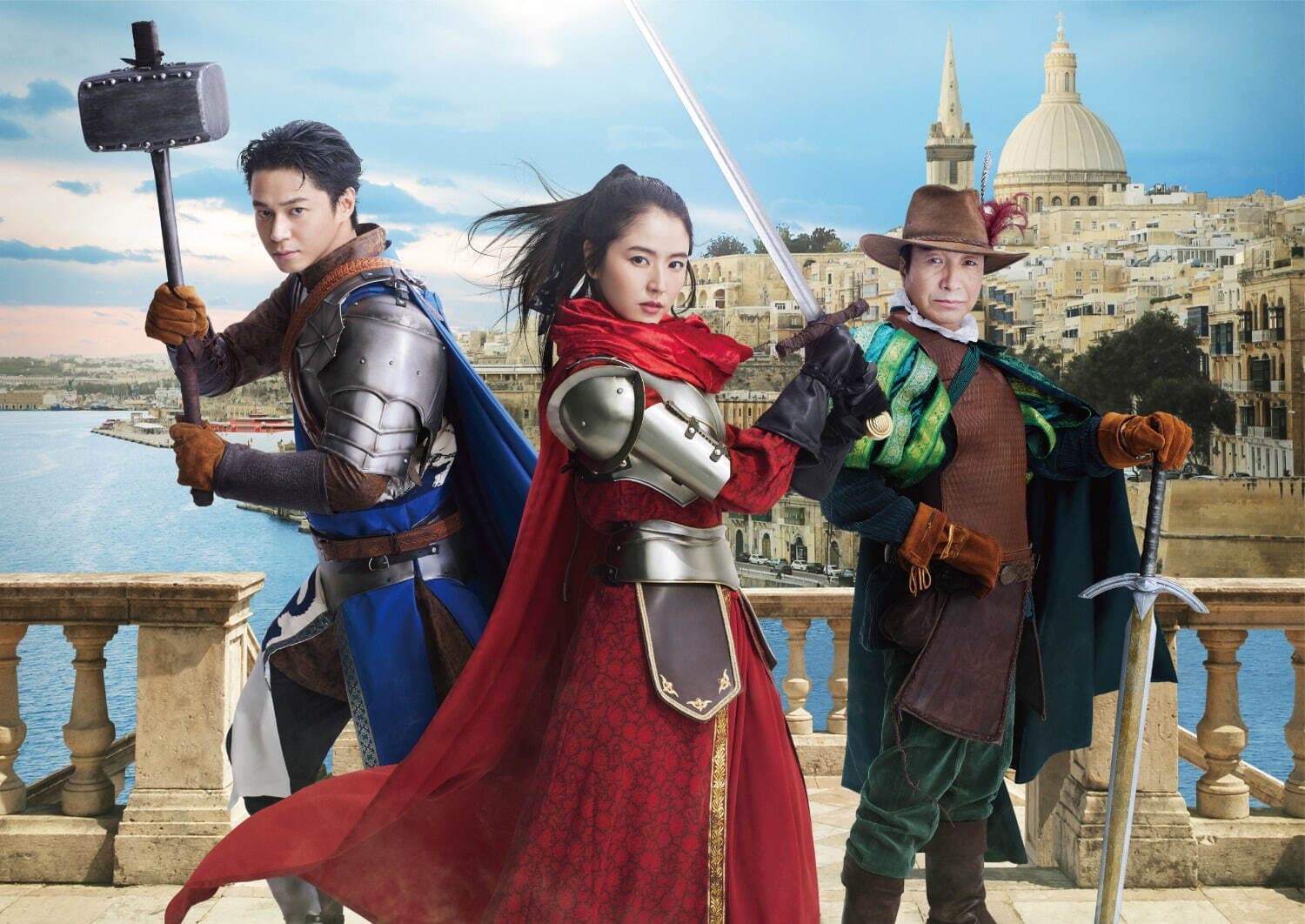 長澤雅美(中)主演的《信用詐欺師JP:英雄篇》目前在日本上映中,外傳該系列若繼續拍新作品可能將不會有東出昌大(左),右為小日向文世。(翻攝自fashion press)