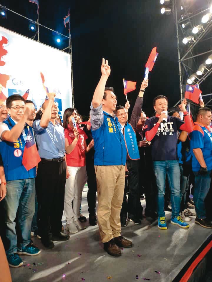 于北辰2018年替競選桃園市長的陳學聖助選,韓國瑜站台。(翻攝于北辰臉書)