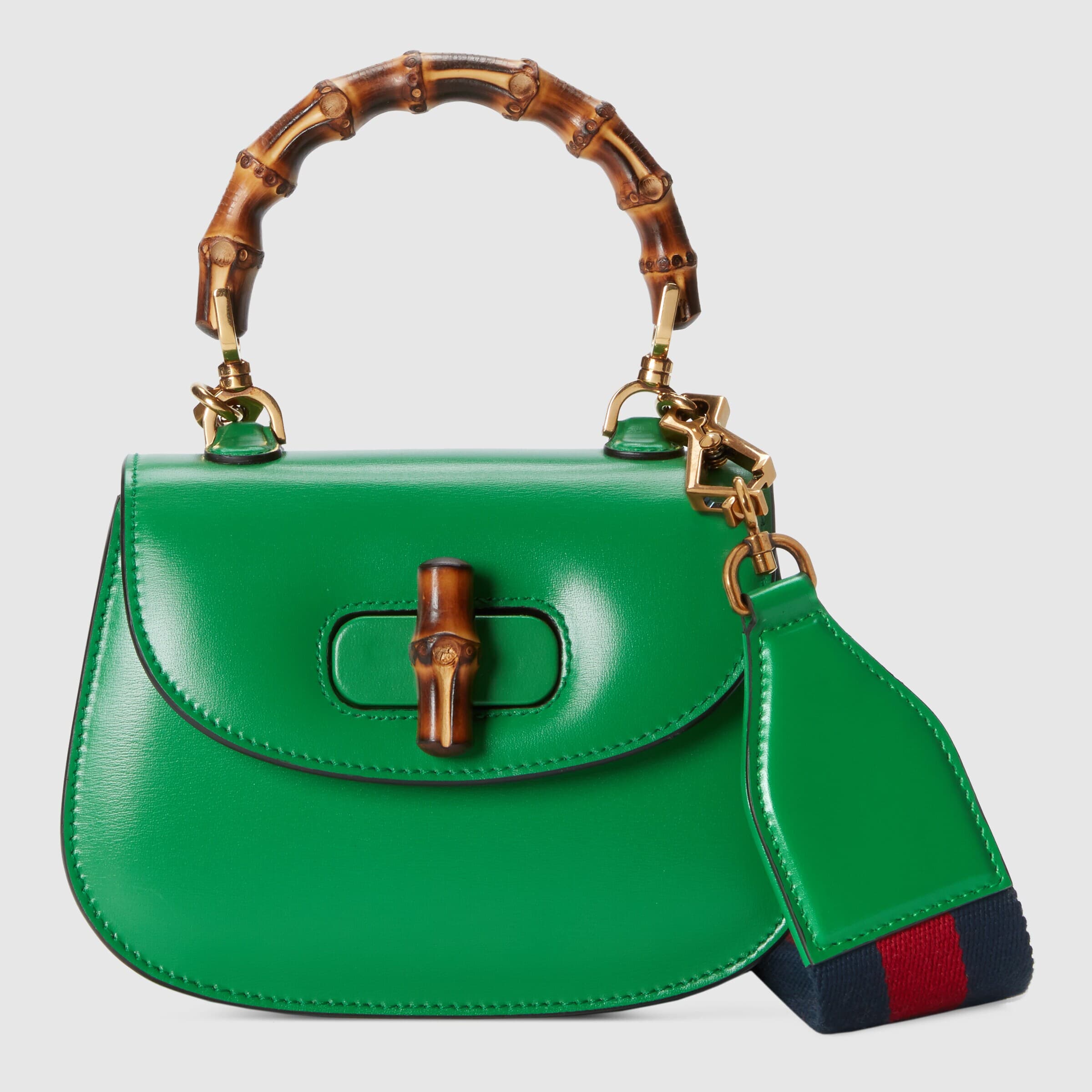 GUCCI Bamboo 1947亮綠色迷你包。NT$86,200(GUCCI提供)