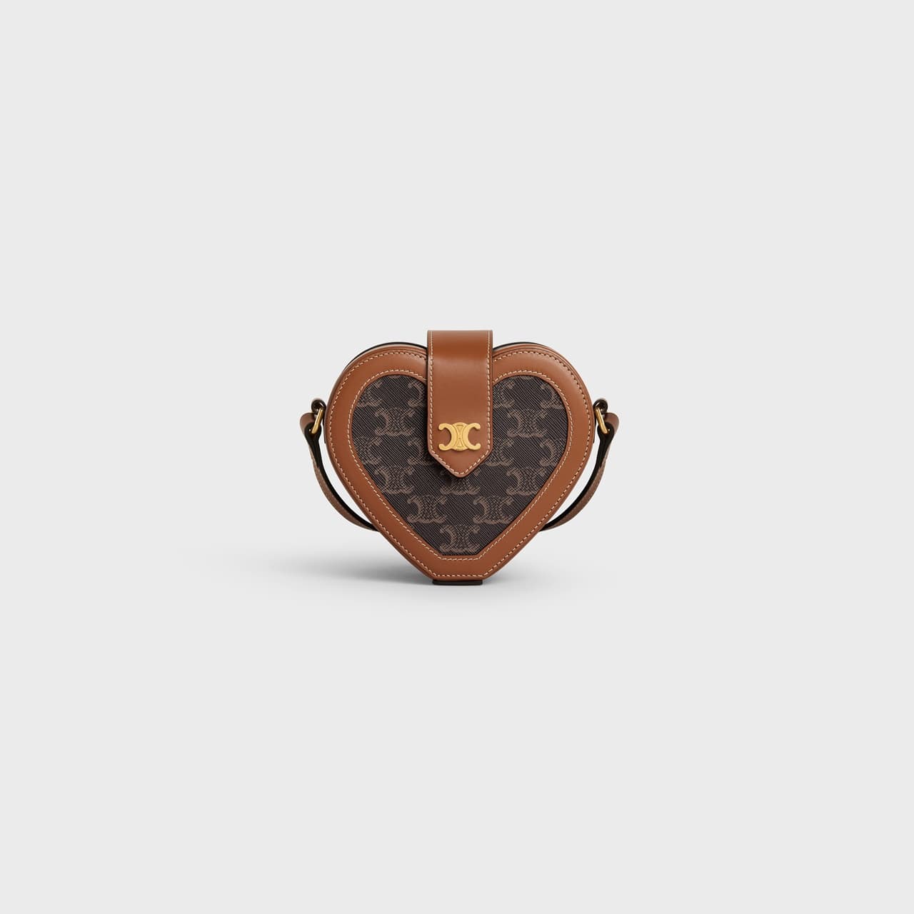 Heart Tambour經典老花皮革緄邊肩背包。NT$82,000。（CELINE提供）