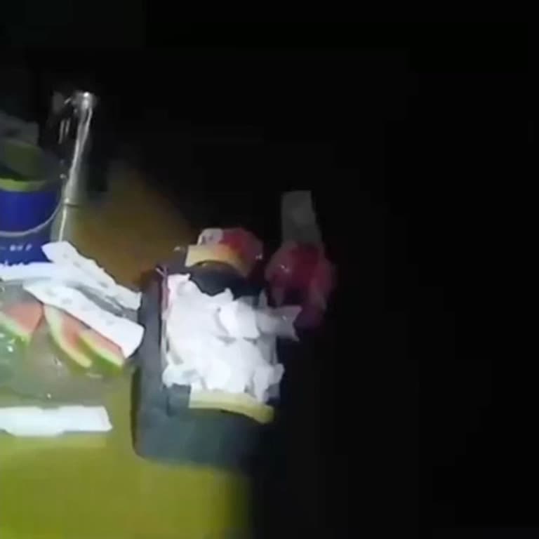 桌上查獲來不及收走的衛生紙、紙巾。（翻攝畫面）