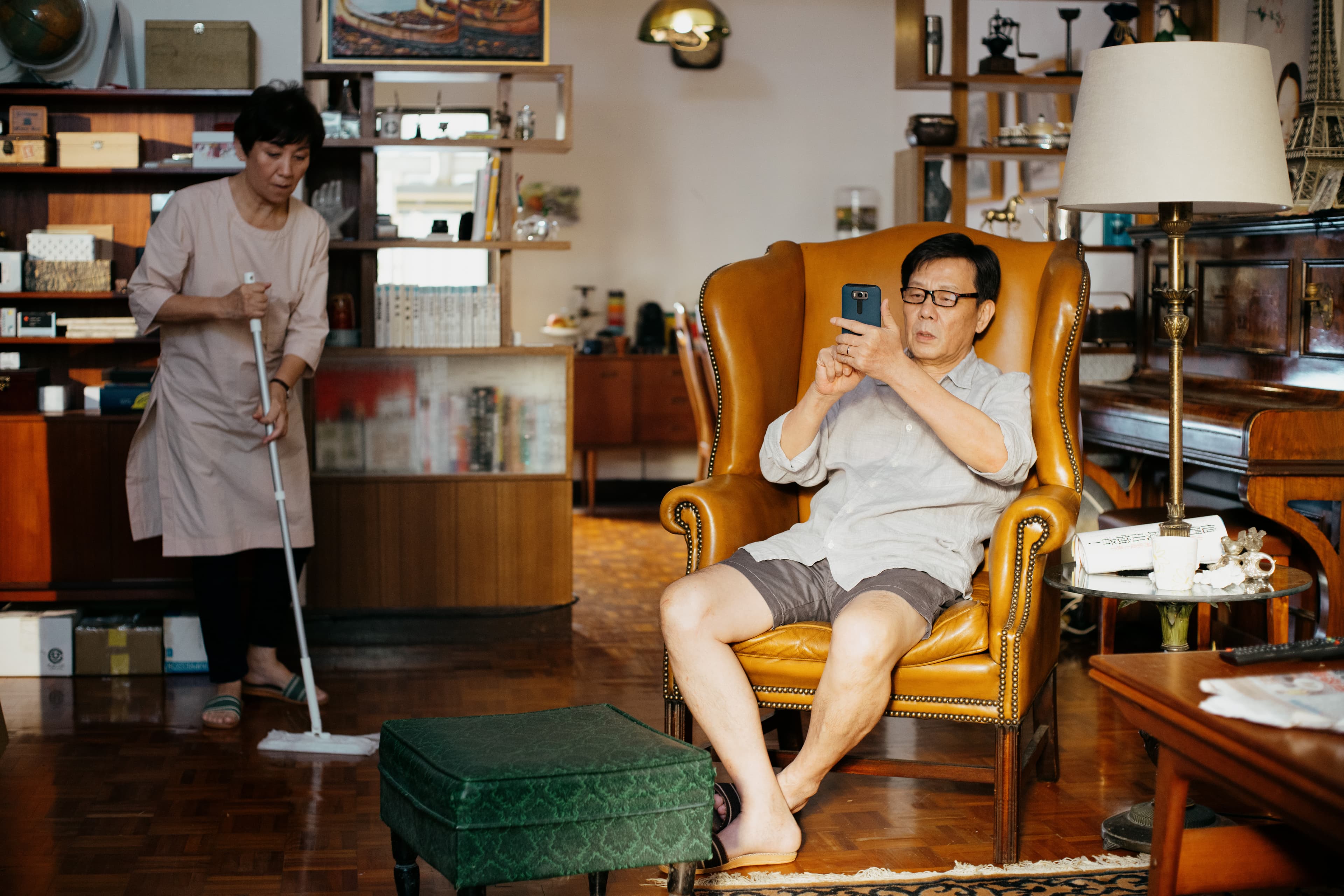 鮑起靜戲裡老公寇世勳是大老爺,原來她現實生活的老公也是如此。(双喜提供)