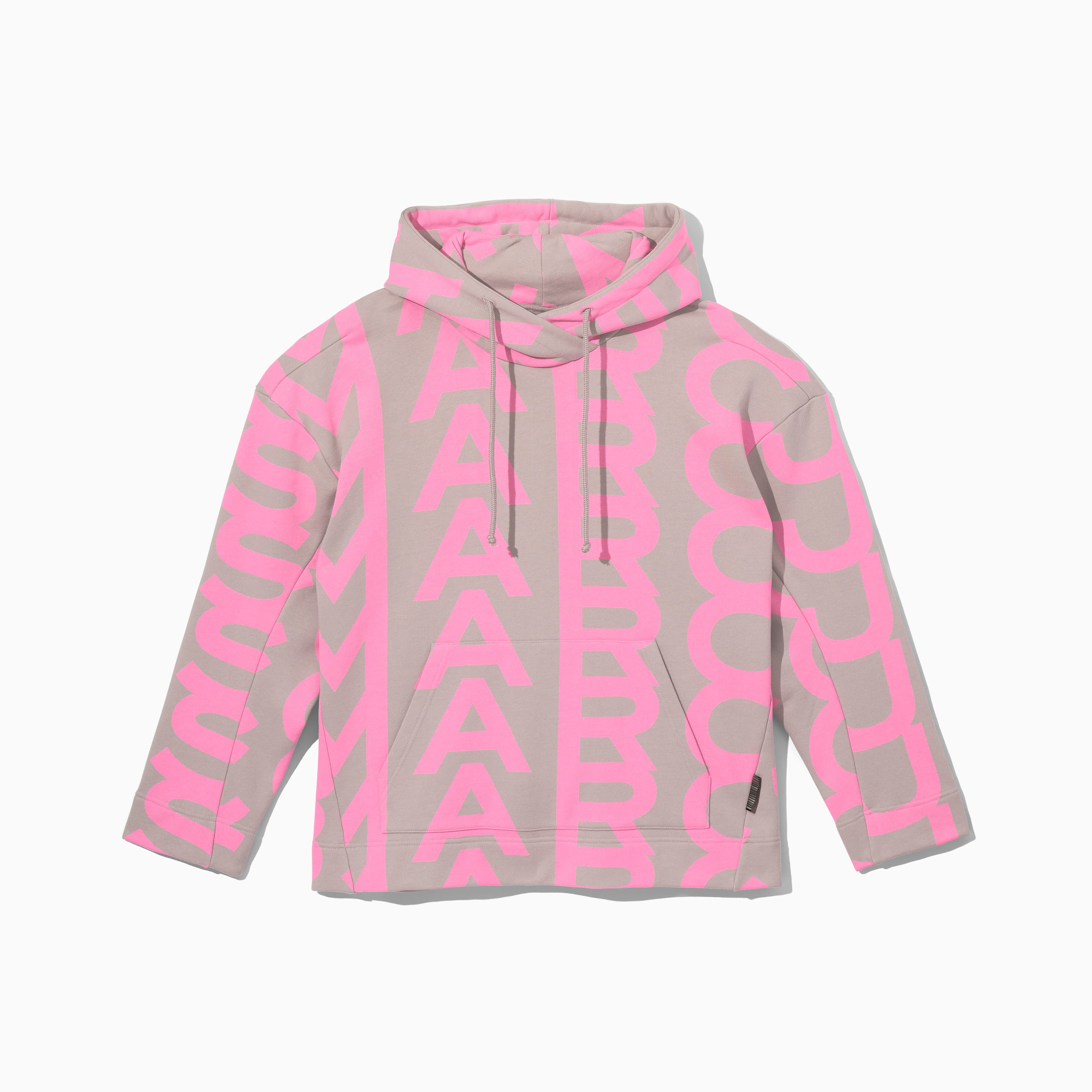 Marc Jacobs粉灰Monogram連帽長袖上衣。NT$17,900(俊思提供)