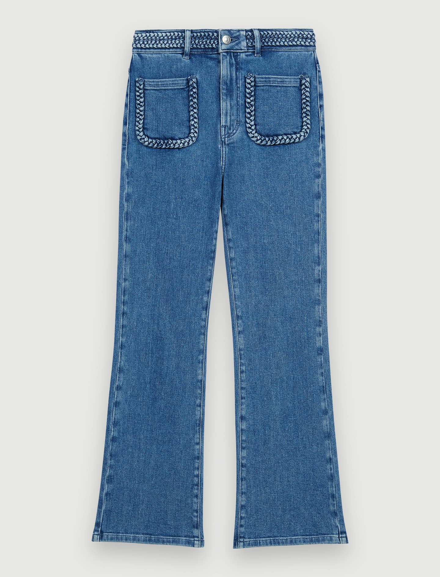 麻花辮雙口袋牛仔褲,NT$9,050,maje。(maje提供)