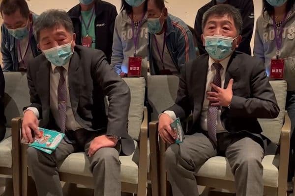 陳時中談話中曝光，羅一鈞忙到沒時間洗衣服。（翻攝自管碧玲臉書）