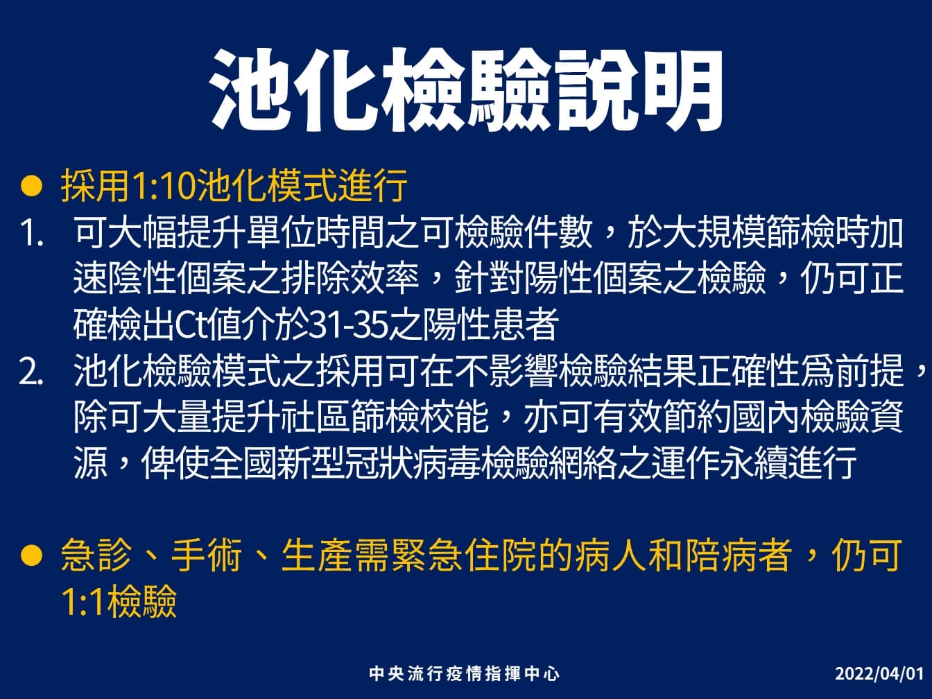 為有效控管風險,以池化方式提升社區核酸篩檢量,迅速阻斷傳播鏈。(指揮中心提供)