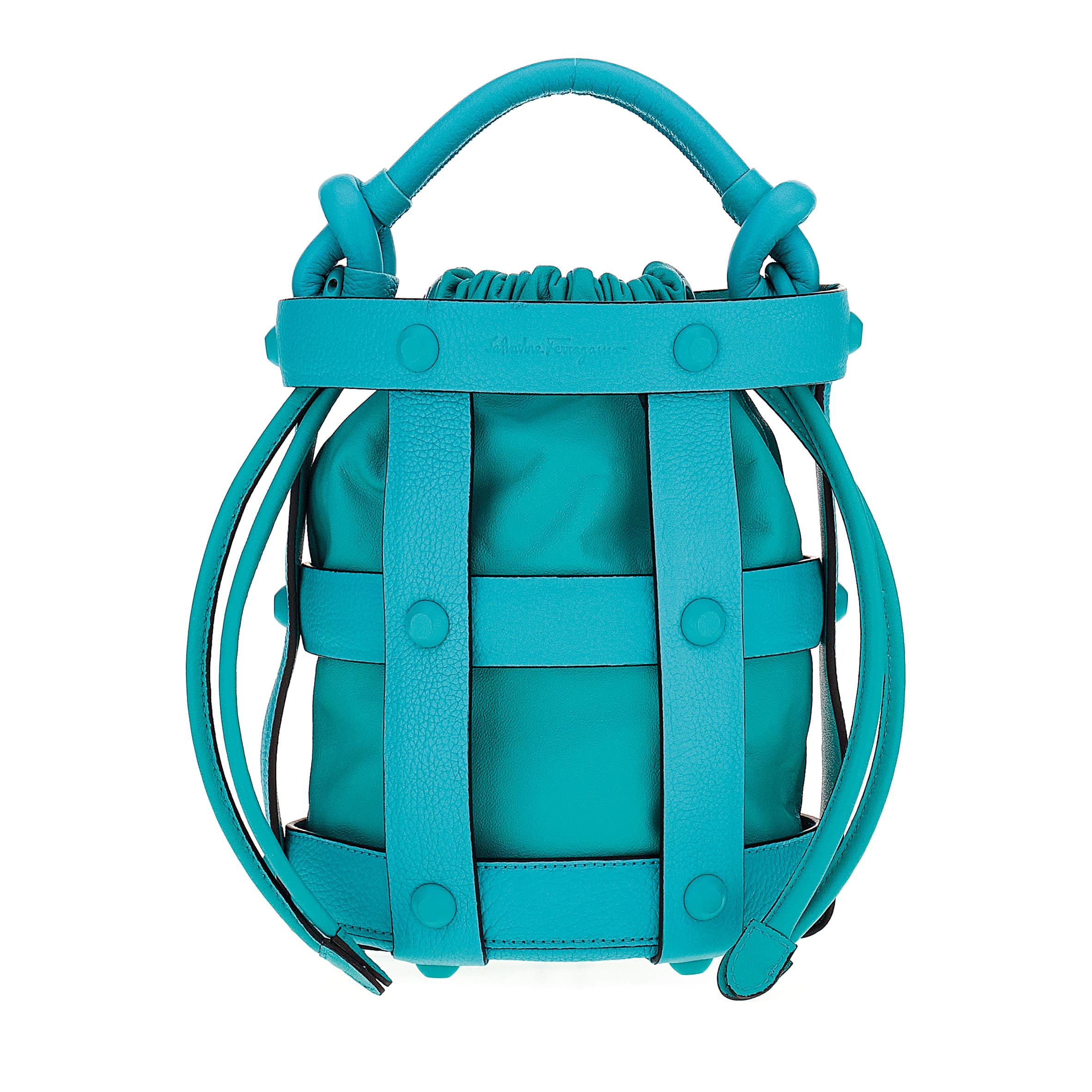 Cage Bag松綠石藍皮革鳥籠包 NT$81,900 (Salvatore erragamo提供)