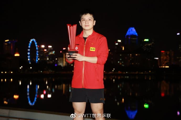中國樊振東保送上海交通大學獲得微博網友一片祝福。(翻攝自WTT世界乓聯微博)