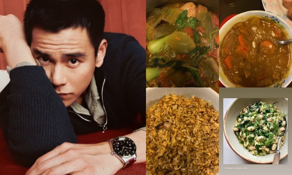 彭于晏經常在IG限動分享他用社區發的食材所做的隔離餐。(翻攝彭于晏IG)