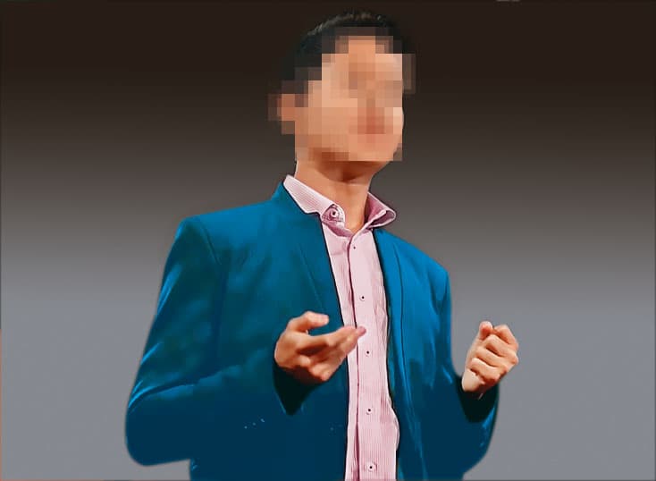 林男在社工界具有高知名度，還曾登上網路知名演講平台。（翻攝網路，圖中人物已變裝處理）
