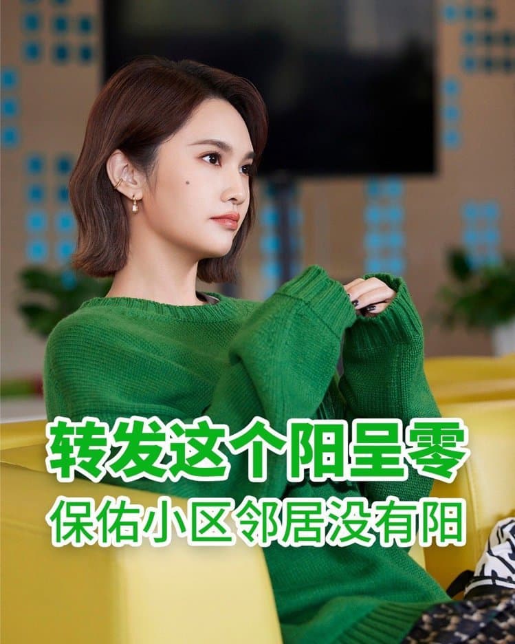 網友用楊丞琳的名字諧音製作「陽呈零」哏圖。(翻攝自微博)