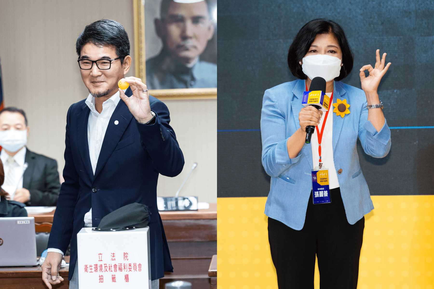 對於立委劉建國(左)成為雲林縣長候選人,現任縣長張麗善(右)表示不意外。(本刊資料照)