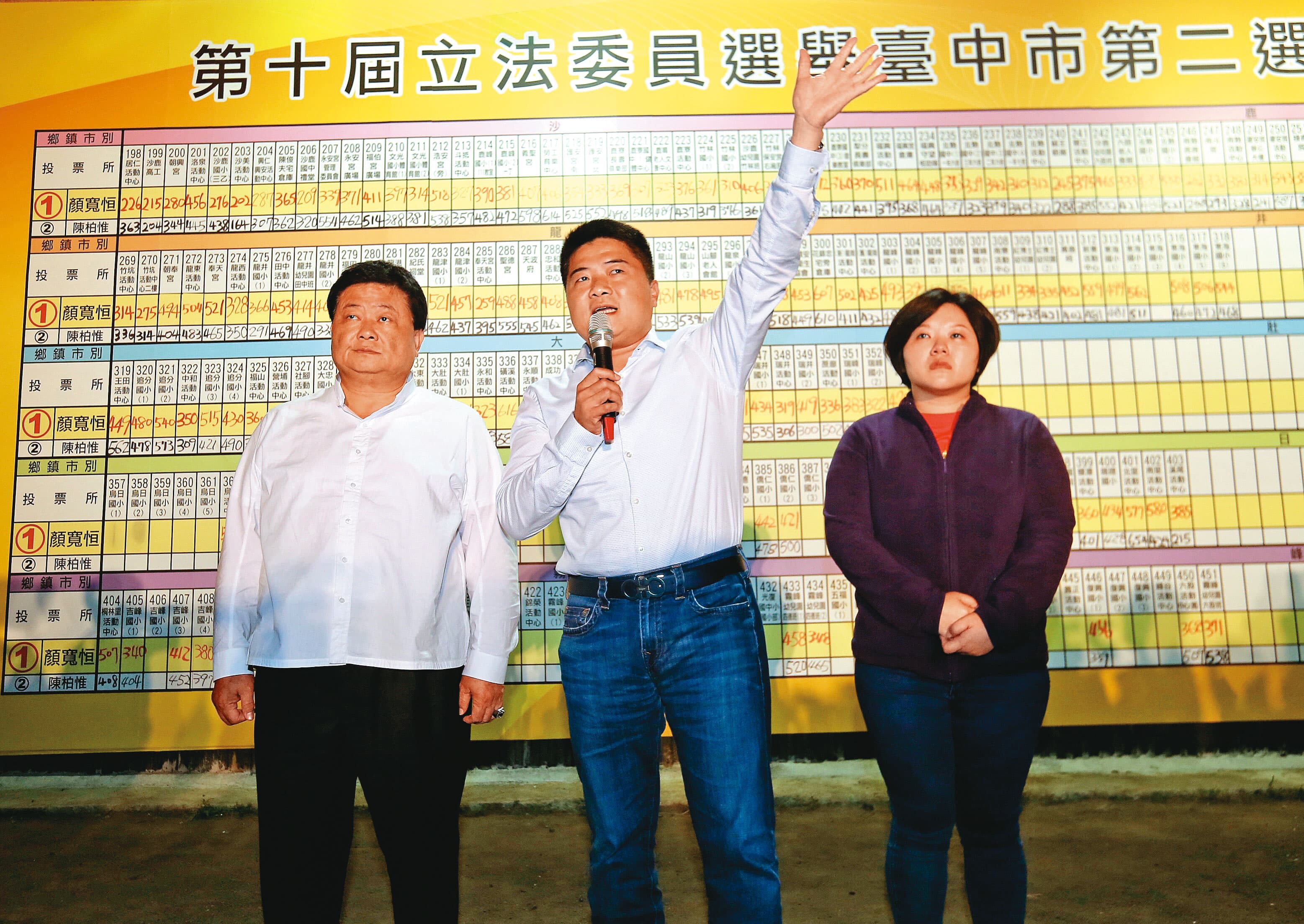 台中海線普遍認為,黑派對地方的影響力逐漸下降,這也讓顏家十分頭痛。左起為顏清標、顏寬恒、顏莉敏。