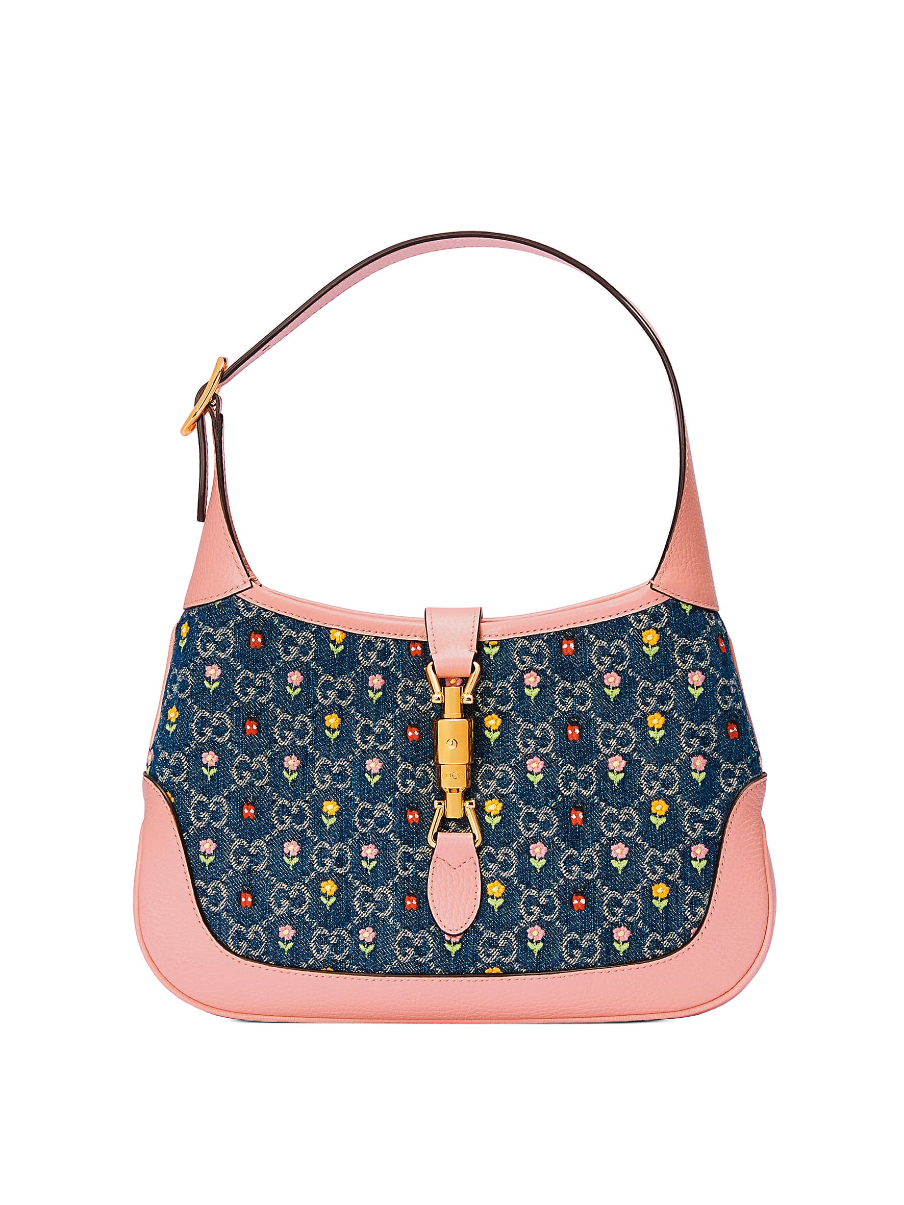 Jackie粉藍色GG丹寧肩背包 NT$84,300(GUCCI提供)