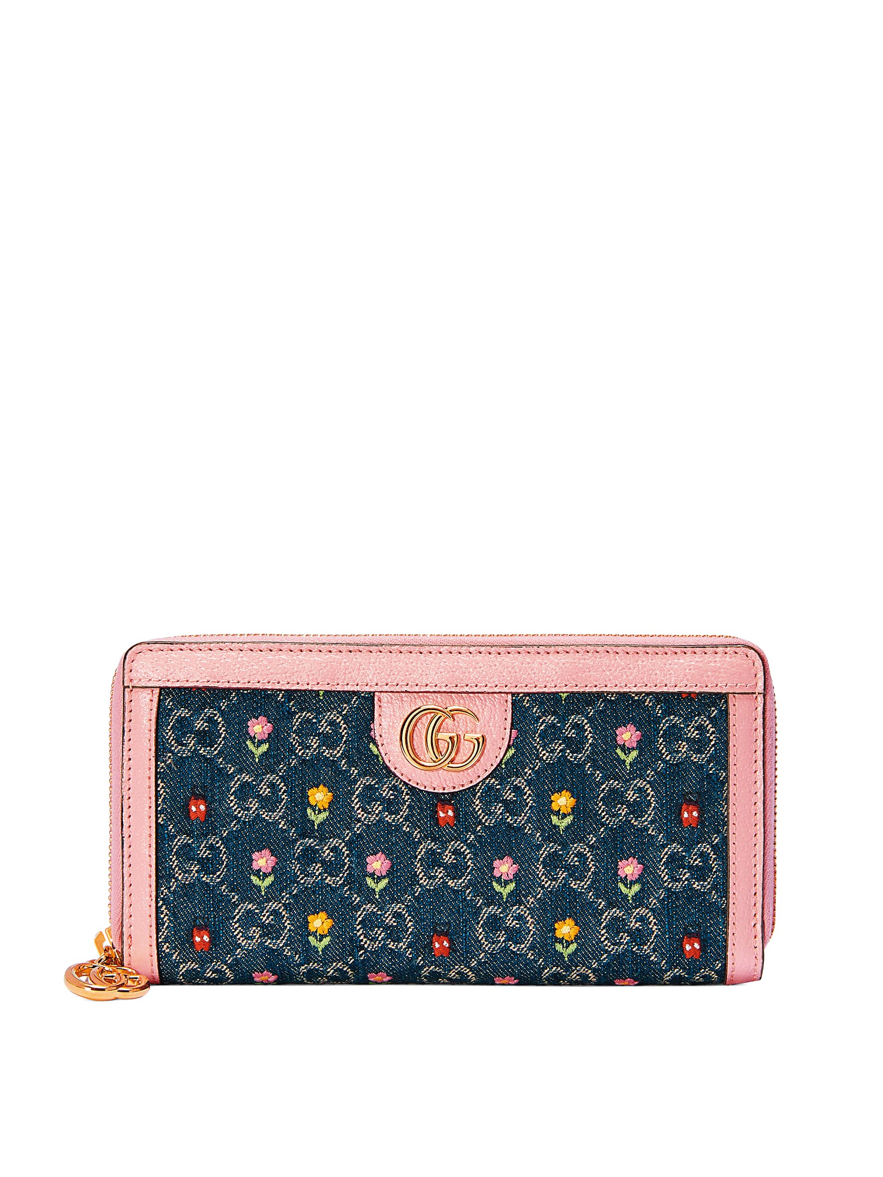 粉藍色GG丹寧長夾 NT$25,900 (GUCCI提供)