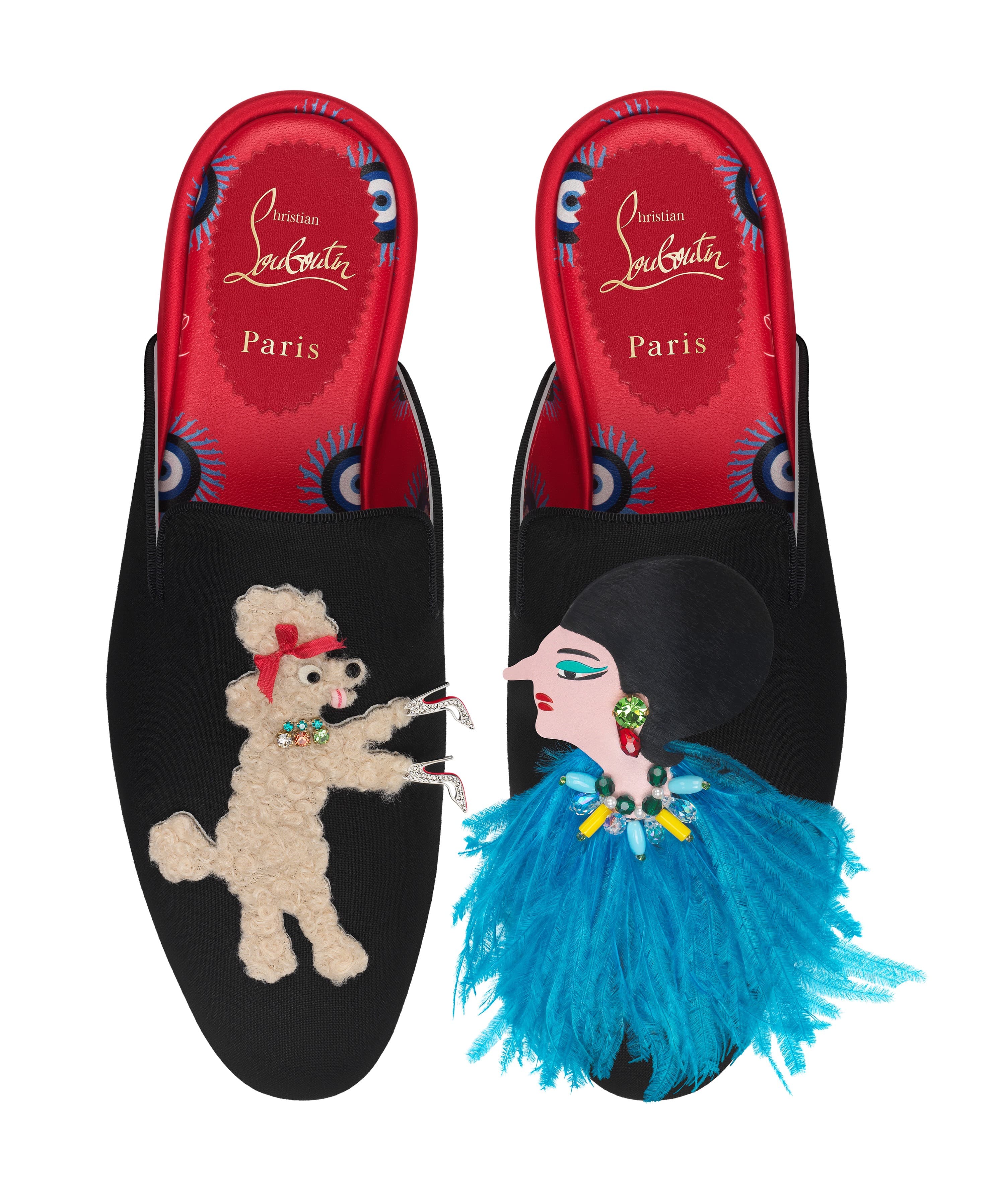 擔任導遊的Tependris小姐和她乖巧的貴婦犬Pepe成為鞋面主角。(Christian Louboutin提供)