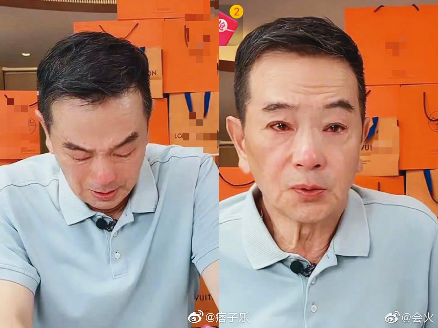 張晨光去年上直播賣酒,引來網友嘲諷,他還因此落淚。(翻攝自張晨光微博)