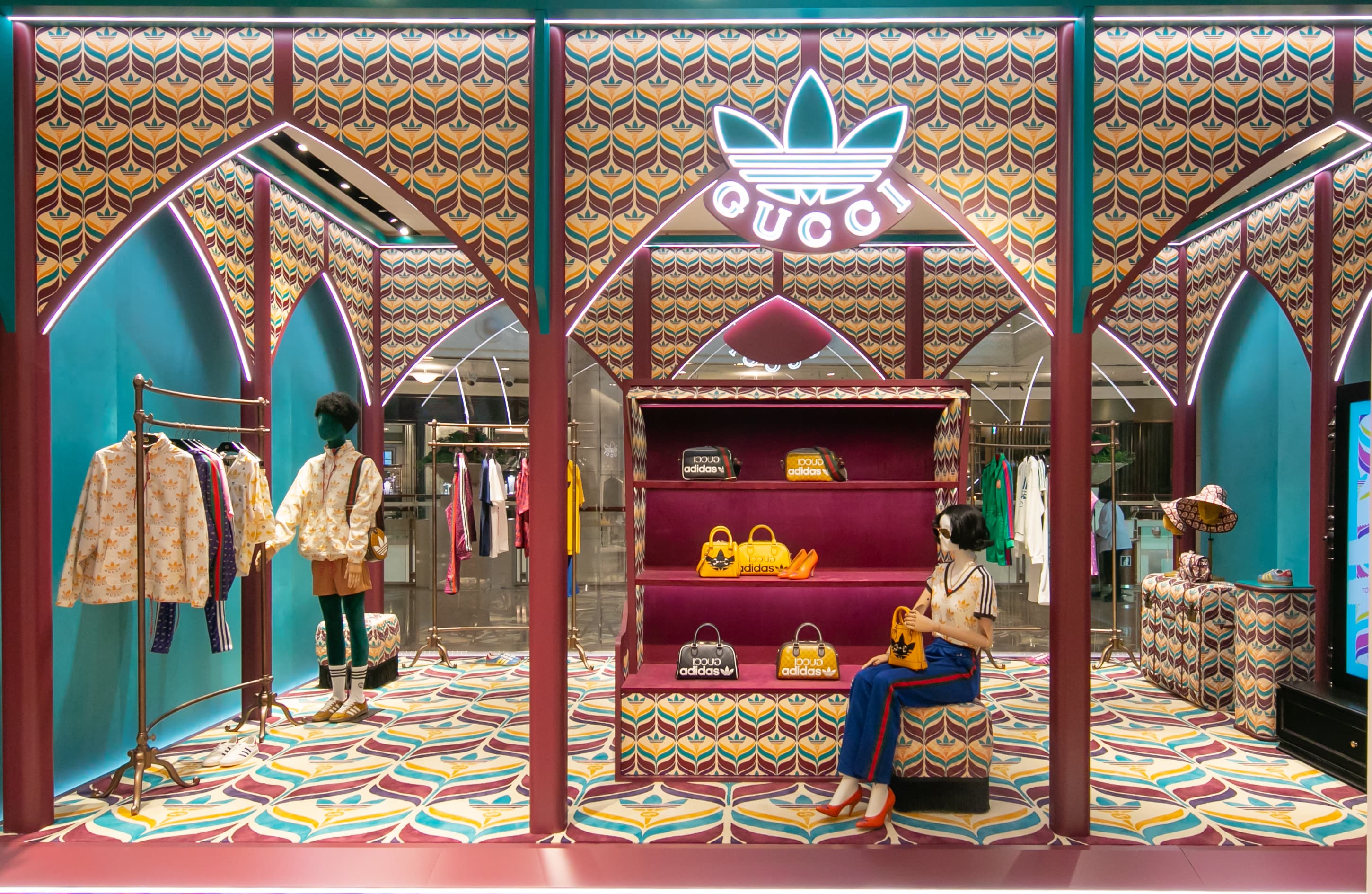 GUCCI於台北101專門店以「萬花筒美學」打造限時店中店。(GUCCI提供)