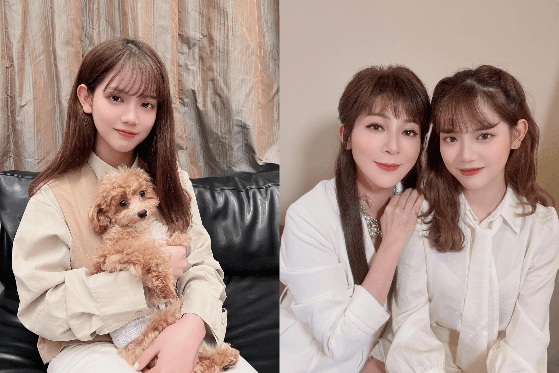 因王彩樺(右圖左)的大女兒(左圖、右圖右)外貌出色,讓眾人搶當王彩樺女婿。(翻攝自王彩樺-台灣濱崎步臉書)