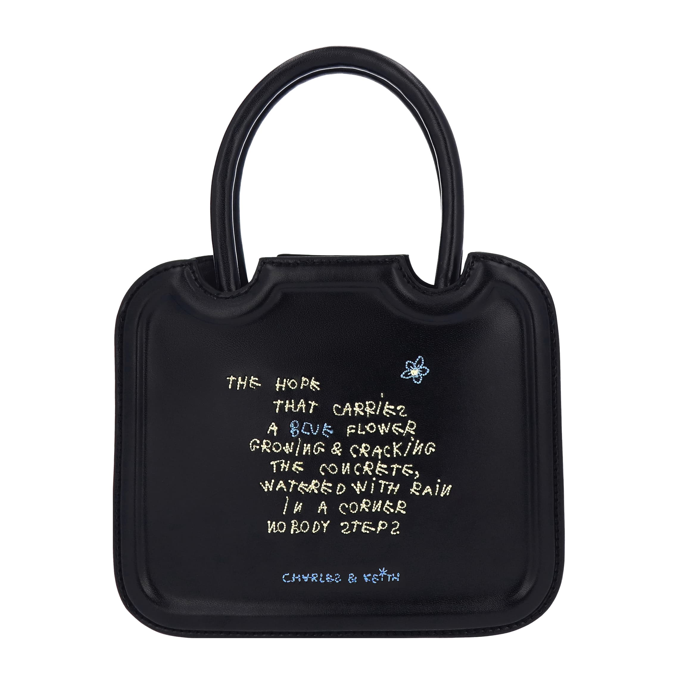 小花刺繡手提方包,NT$2,390。(CHARLES & KEITH提供)