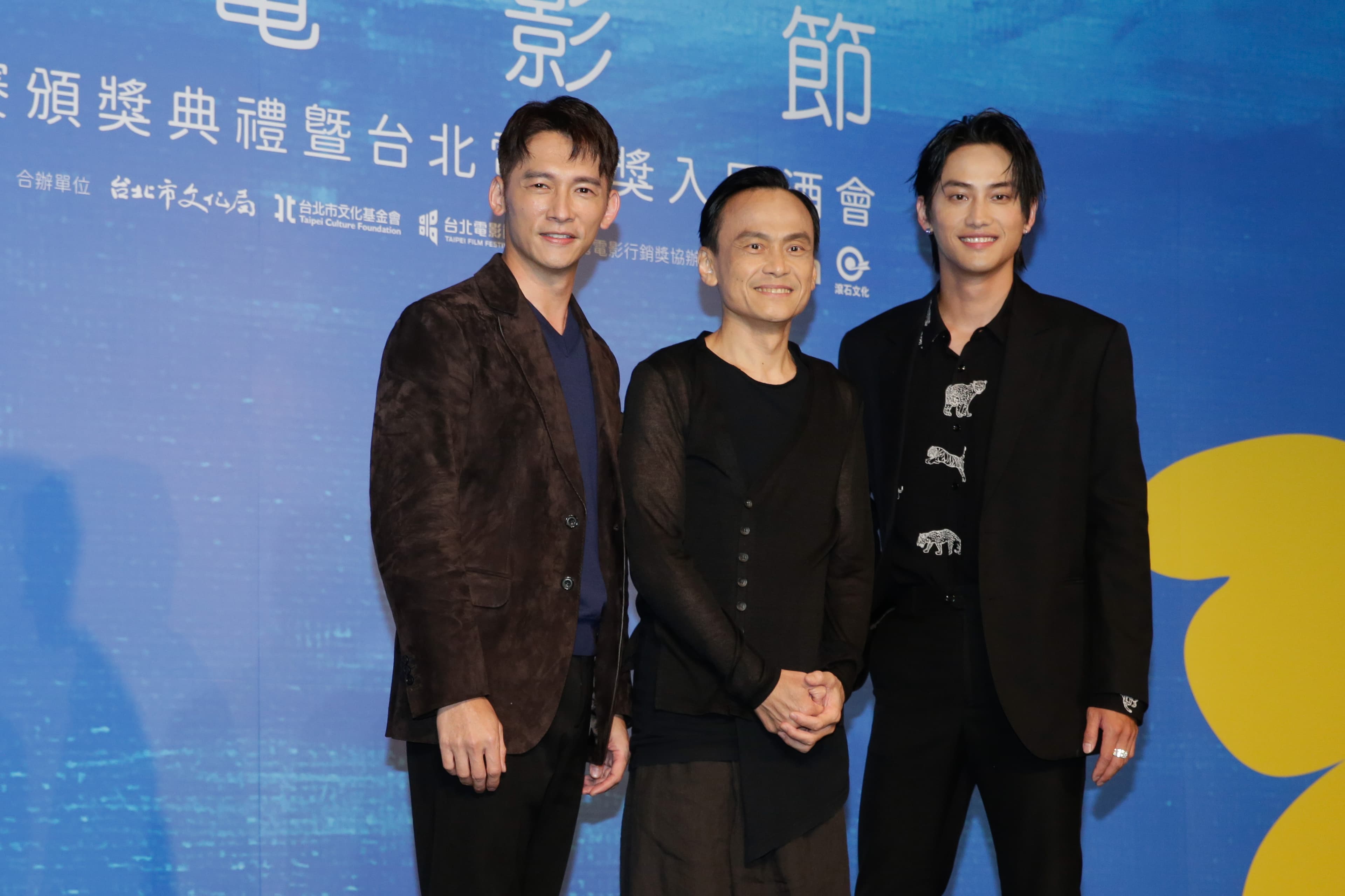 出席台北電影獎入圍酒會的最佳男主角入圍者,温昇豪(左起)、陳以文、范少勳。