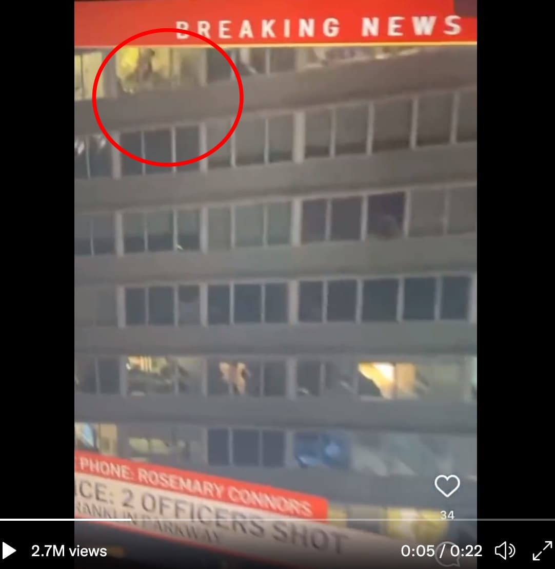 一名網友用手機捕捉畫面並分享到推特，共吸引超過270萬人觀看。（翻攝自推特）