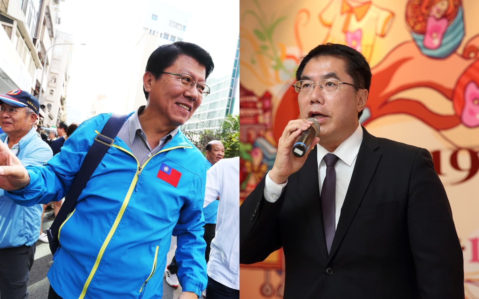 話題十足的國民黨市議員謝龍介(左)獲提名參選台南市長,對上挺過挺過線民風波獲得提名連任的現任市長黃偉哲(右)。(本刊資料照)
