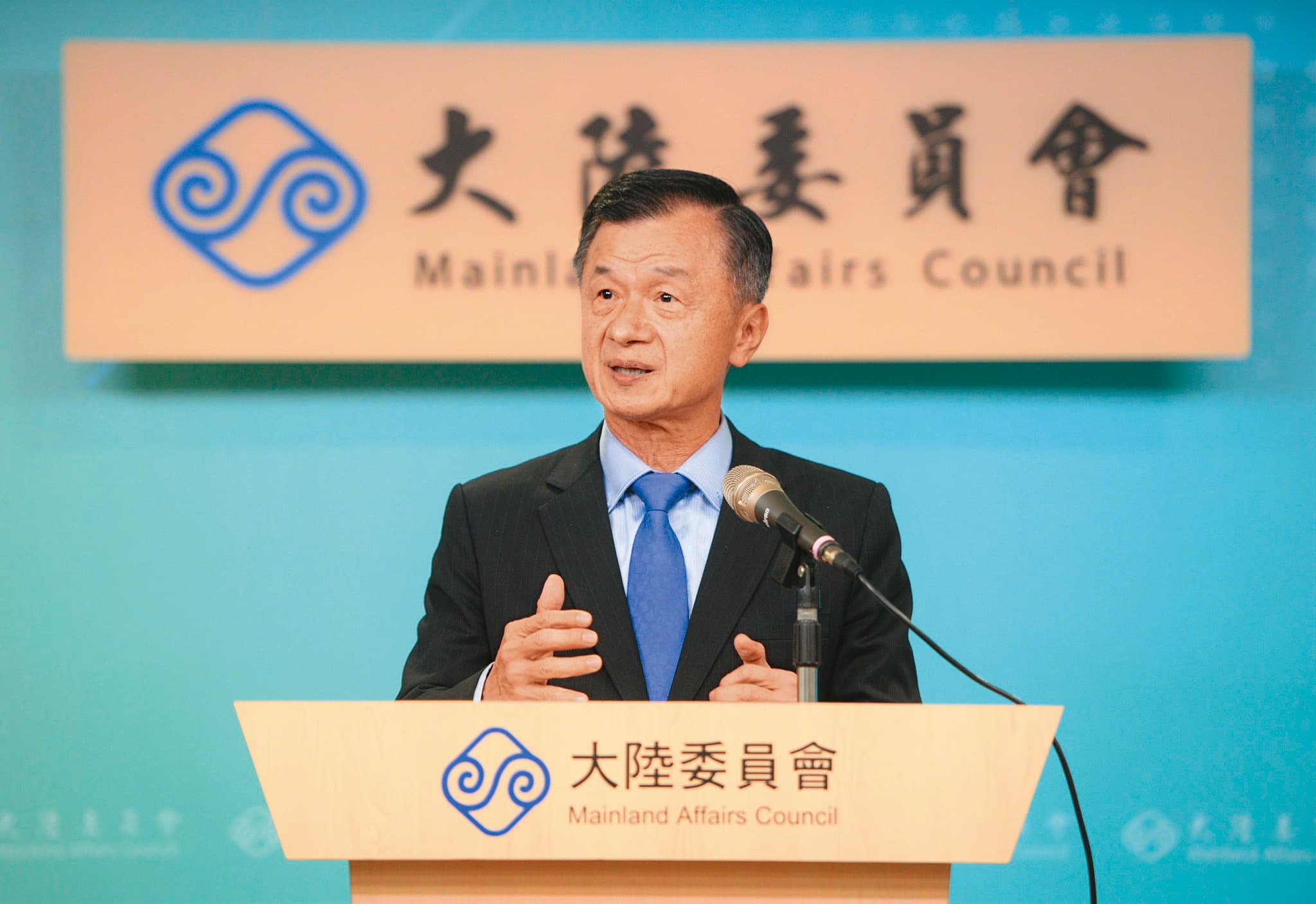 陸委會主委邱太三一度勸阻國民黨暫緩訪中。(翻攝陸委會臉書)