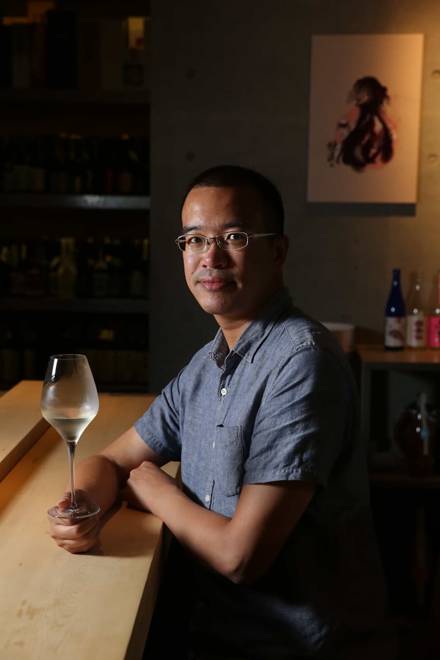 吉力酒藏的專業唎酒師葉明政，同時是台灣國際清酒協會講師。