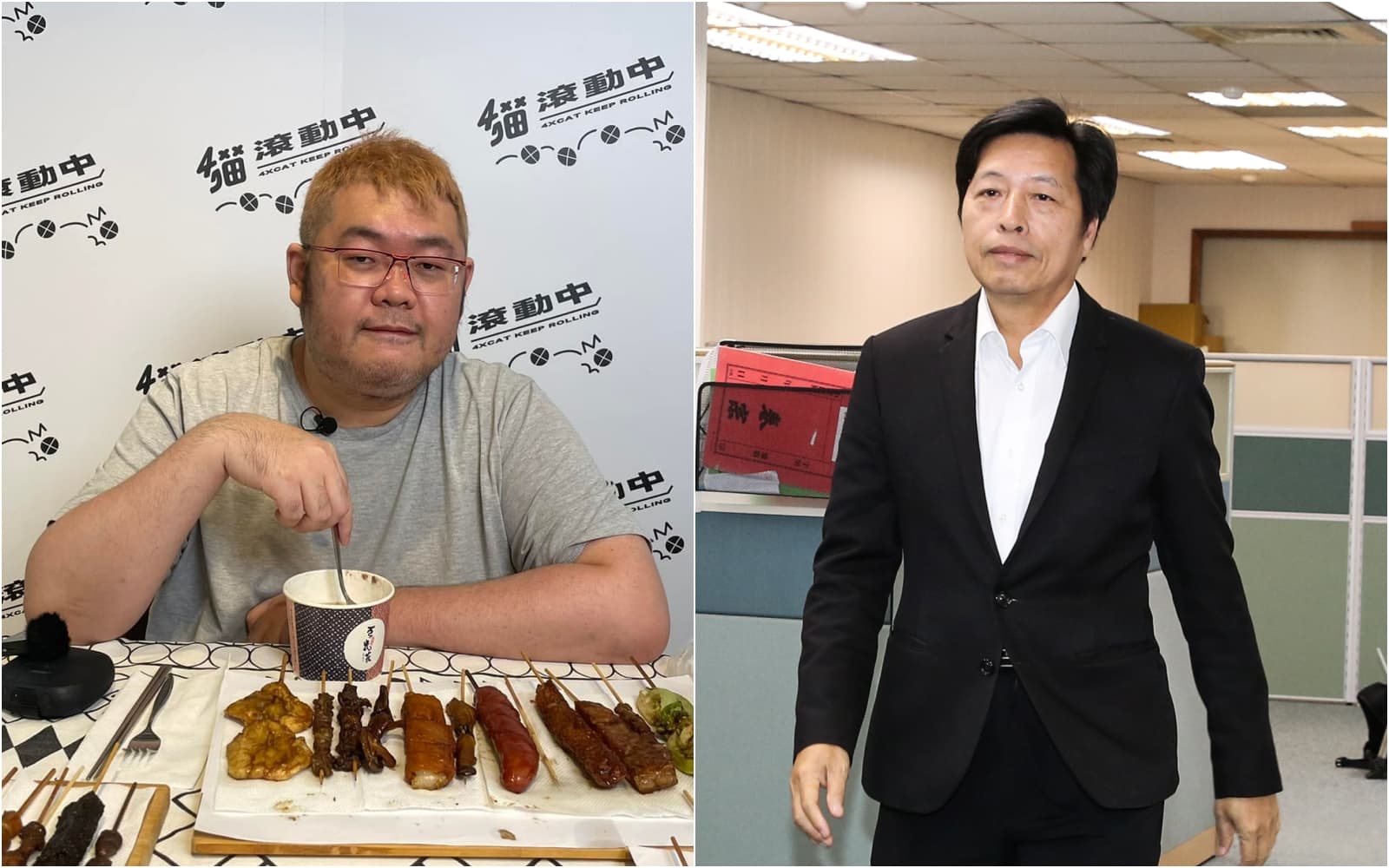 網紅四叉貓(左)指出,鄭寶清(右)的臉書有網軍在洗流量,後來還爆出案外案指出鄭積欠尾款。(翻攝四叉貓臉書/本刊資料照)