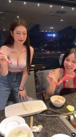 百萬辣模Yumi.k這次因為吃火鍋穿內衣挨轟。(翻攝Yumi.k Instagram)