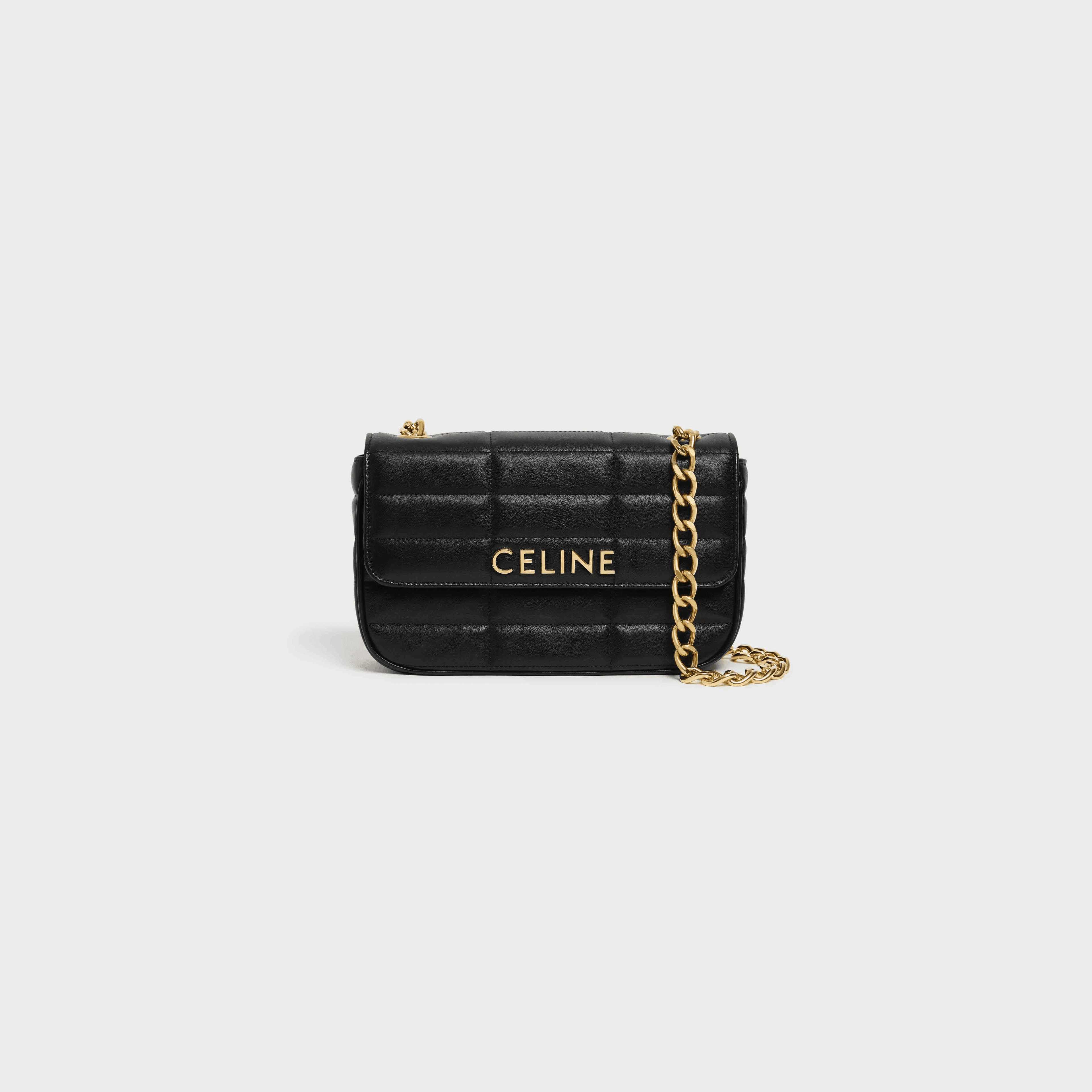 MATELASSÉ MONOCHROME衍縫鍊條肩背包。NT$125,000（CELINE提供）