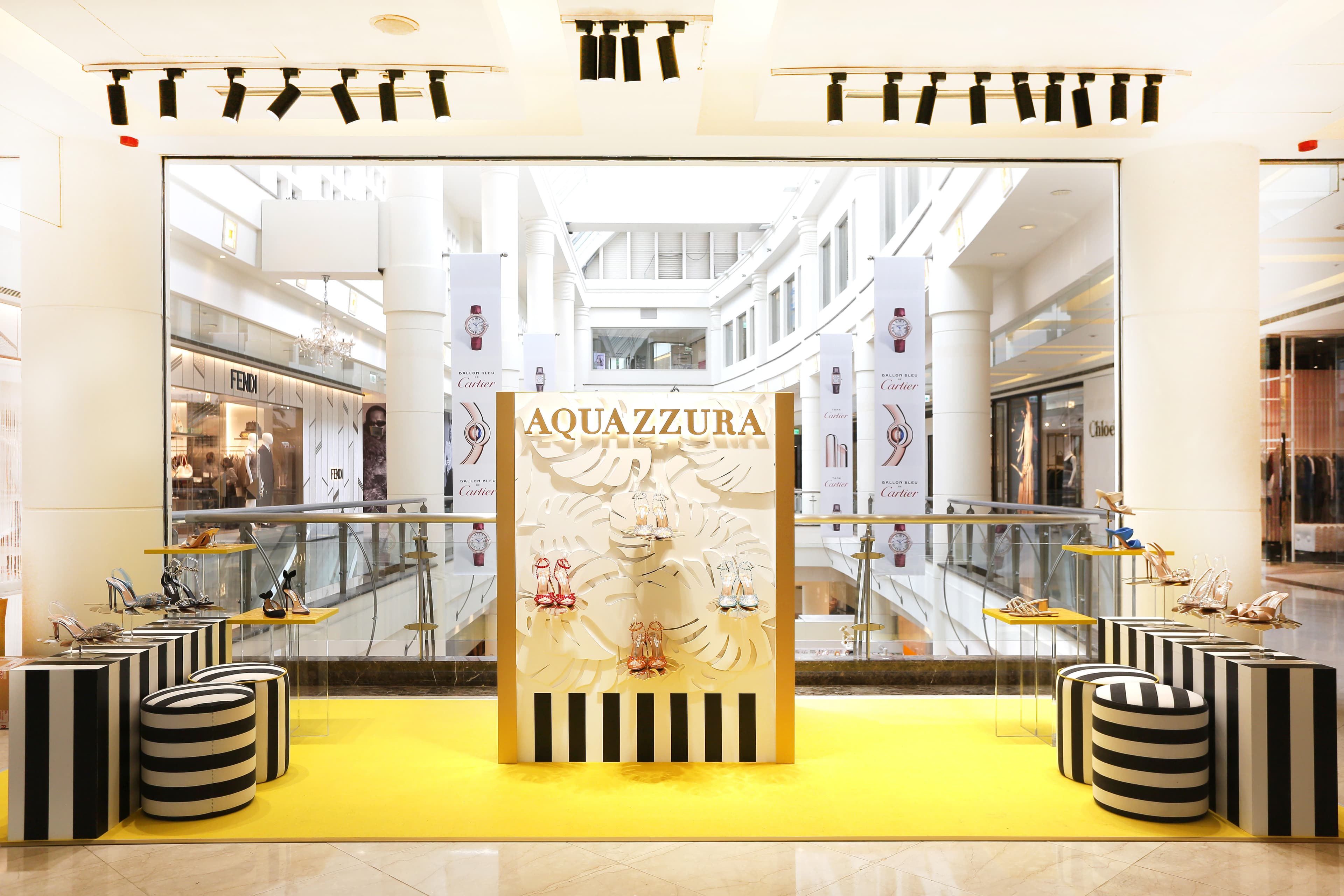 來自義大利的Aquazzura在台北微風復興館開設快閃店,即日起一直進行到10月10日。(Aquazzura提供)