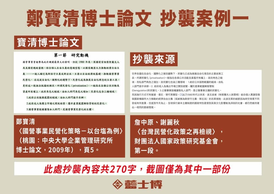 藍士博和四叉貓翻照鄭寶清博士論文，揪出其中疑似抄襲的部分與證據比對。（藍士博提供）