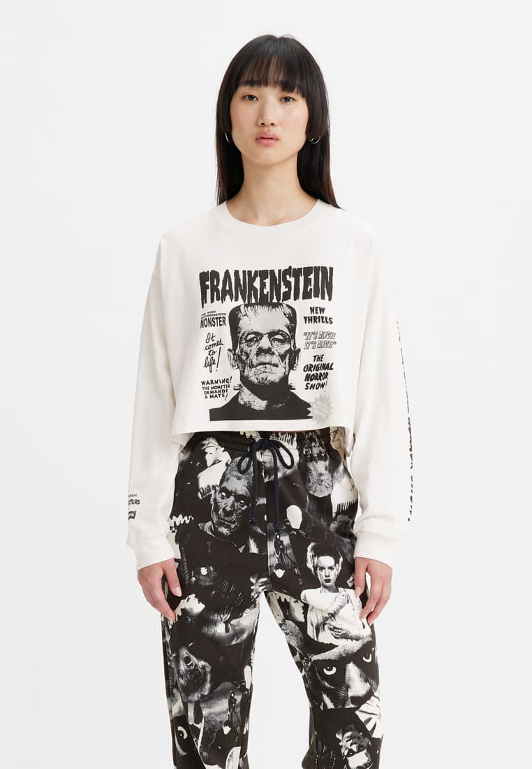 Universal Monsters x Levi's長袖短版上衣,NT$1,990。(Levi's提供)