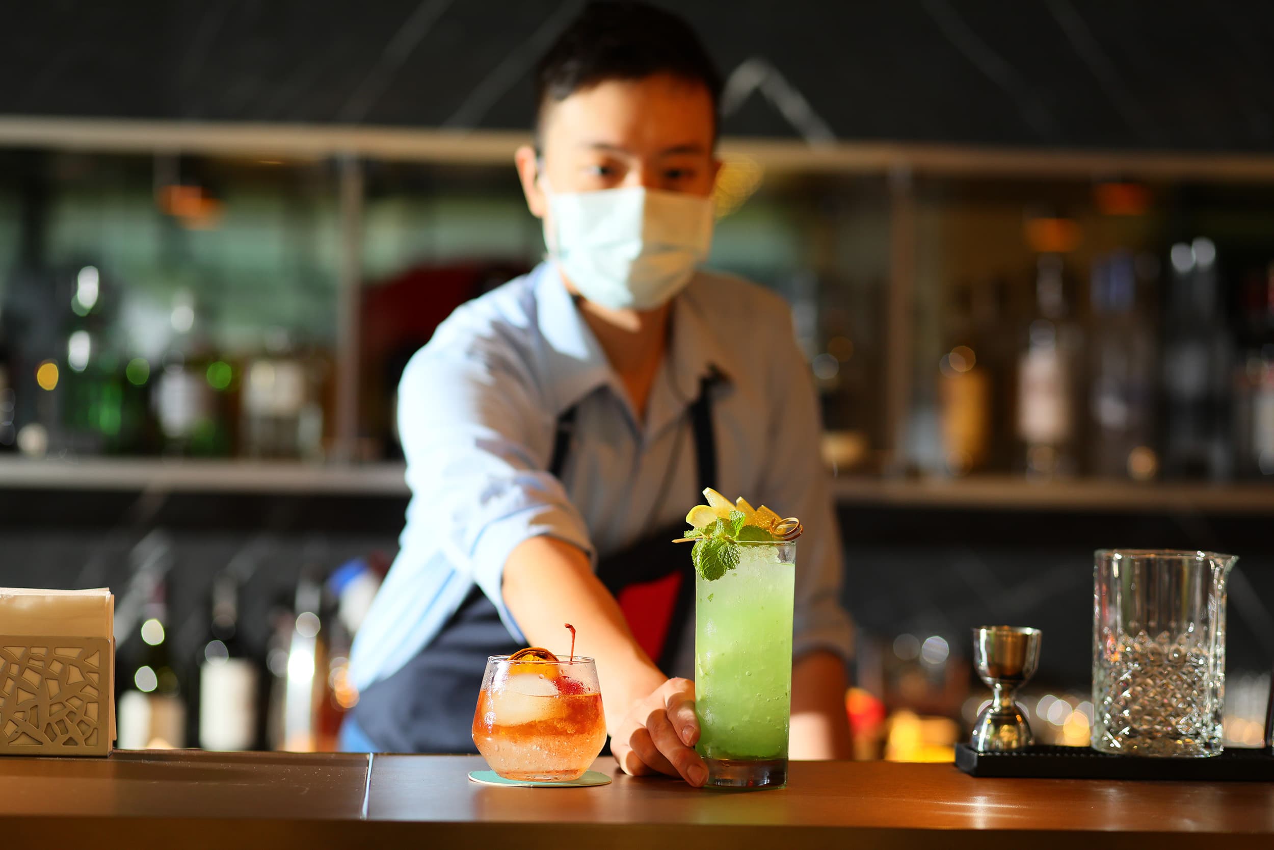 1樓大廳的「北緯24大廳酒吧」可喝到相當有水準的調酒。