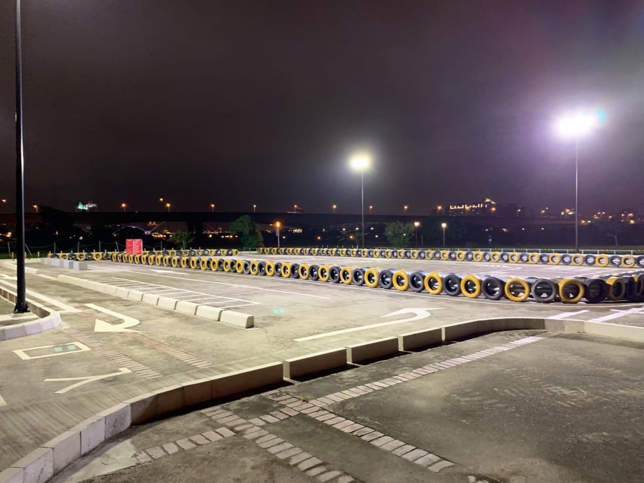 新莊西盛機車練習場,場地內均有照明設施。(新北市政府高灘地工程管理處提供)