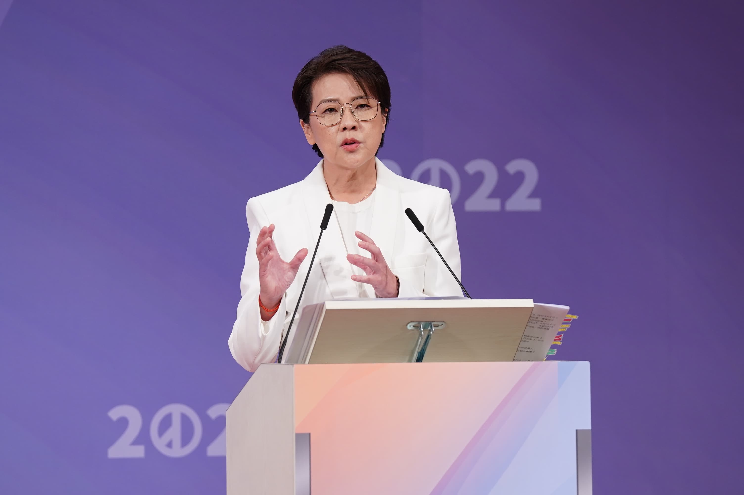 黃珊珊強調自己有議員、副市長歷練，是台北市長的即戰力。（主辦單位提供）