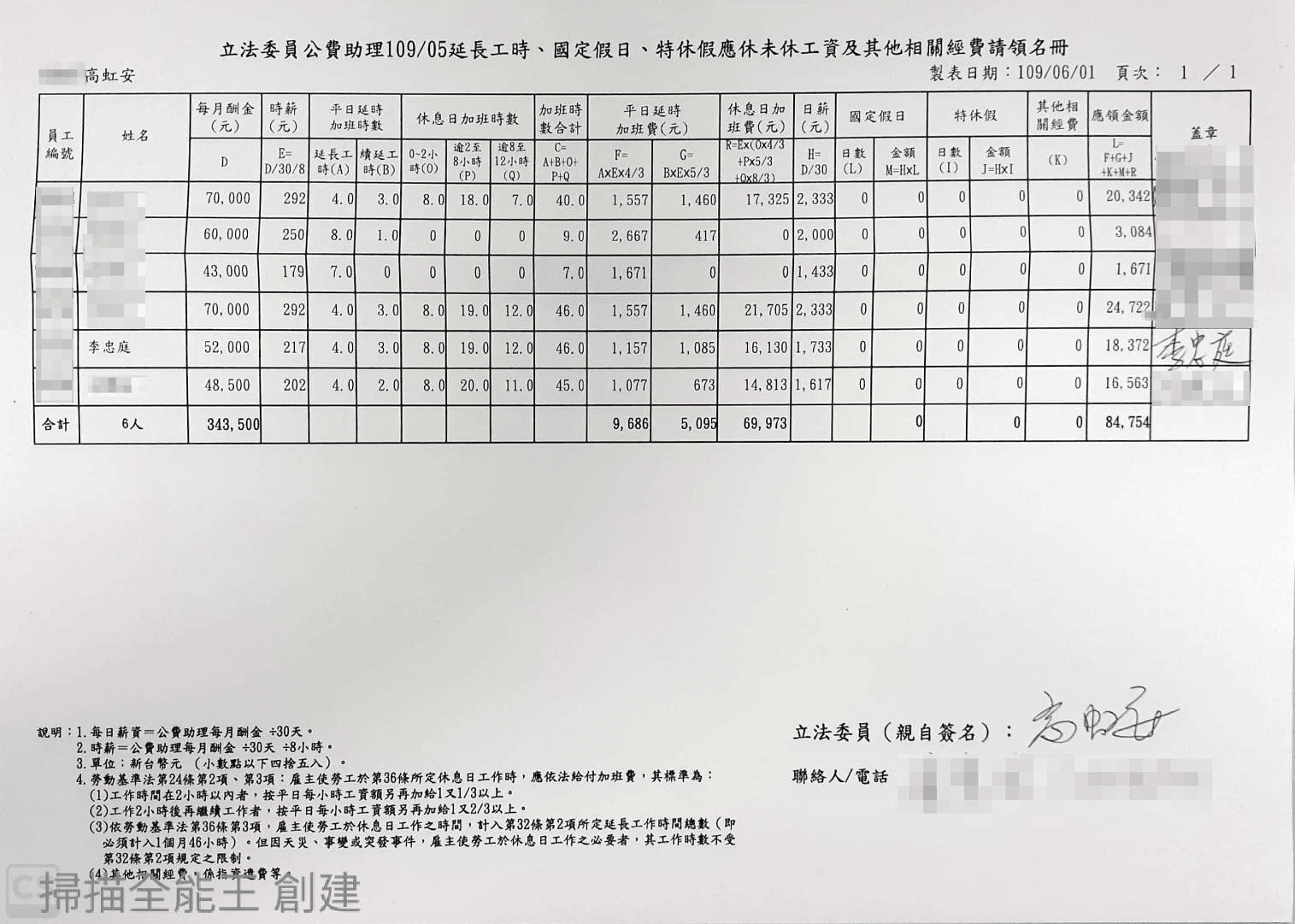 加班費請領名冊05(吹哨者提供)