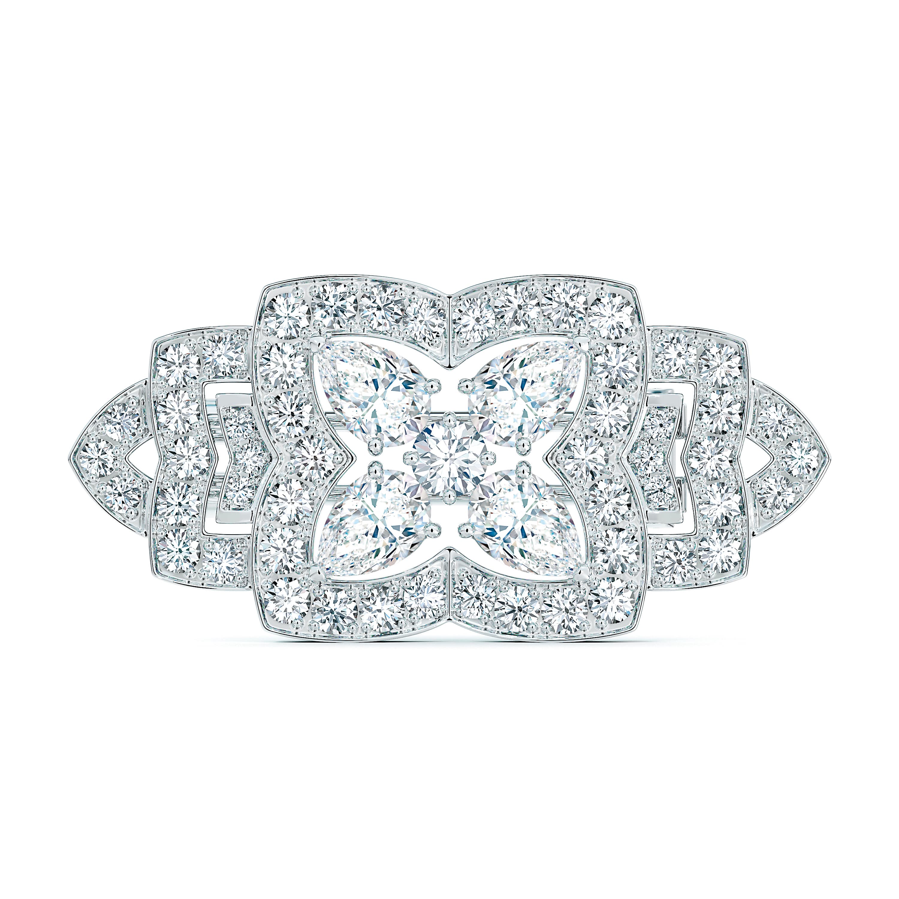 Enchanted Lotus高級珠寶鑽石胸針 鑽石總重約 3.86 克拉 約NT$1,635,000。(De Beers Jewellers提供)