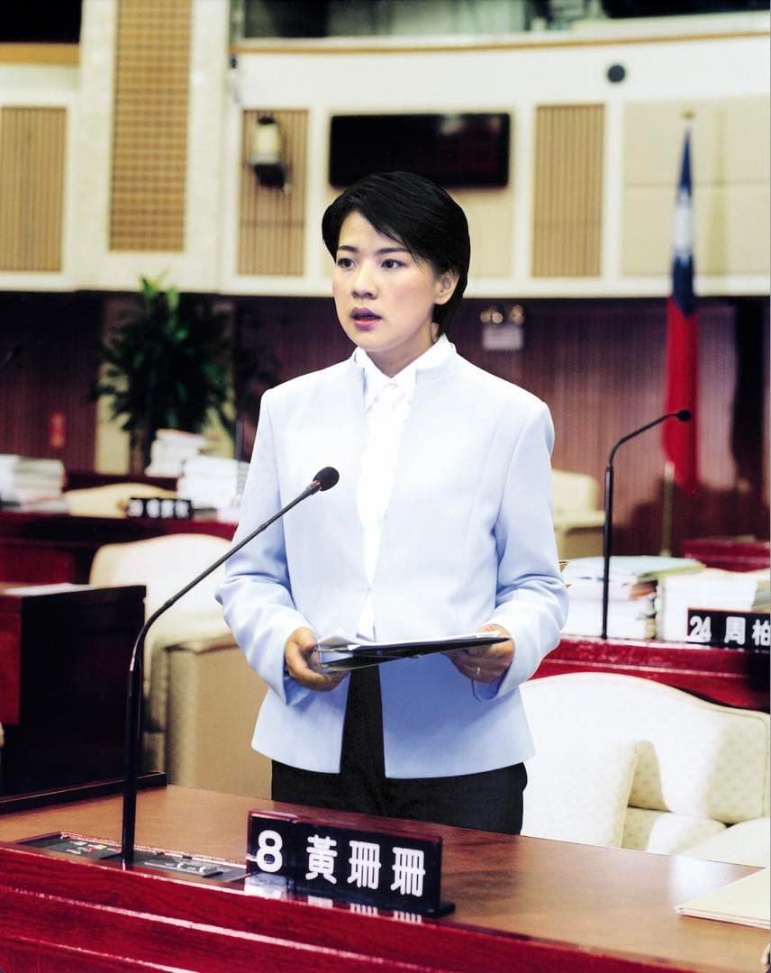 2002年,33歲的黃珊珊在台北市議會質詢。(翻攝自黃珊珊臉書)