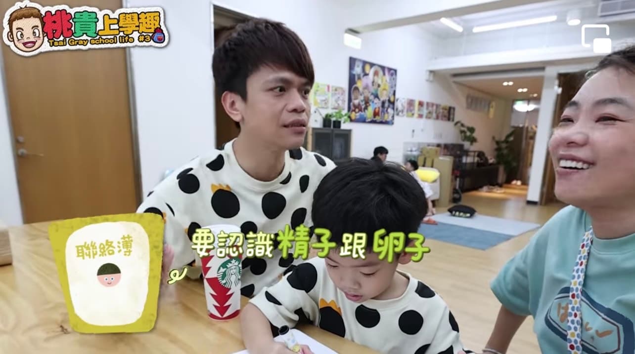面對兒子對精子的好奇,蔡阿嘎決定機會教育。(翻攝自蔡阿嘎臉書)