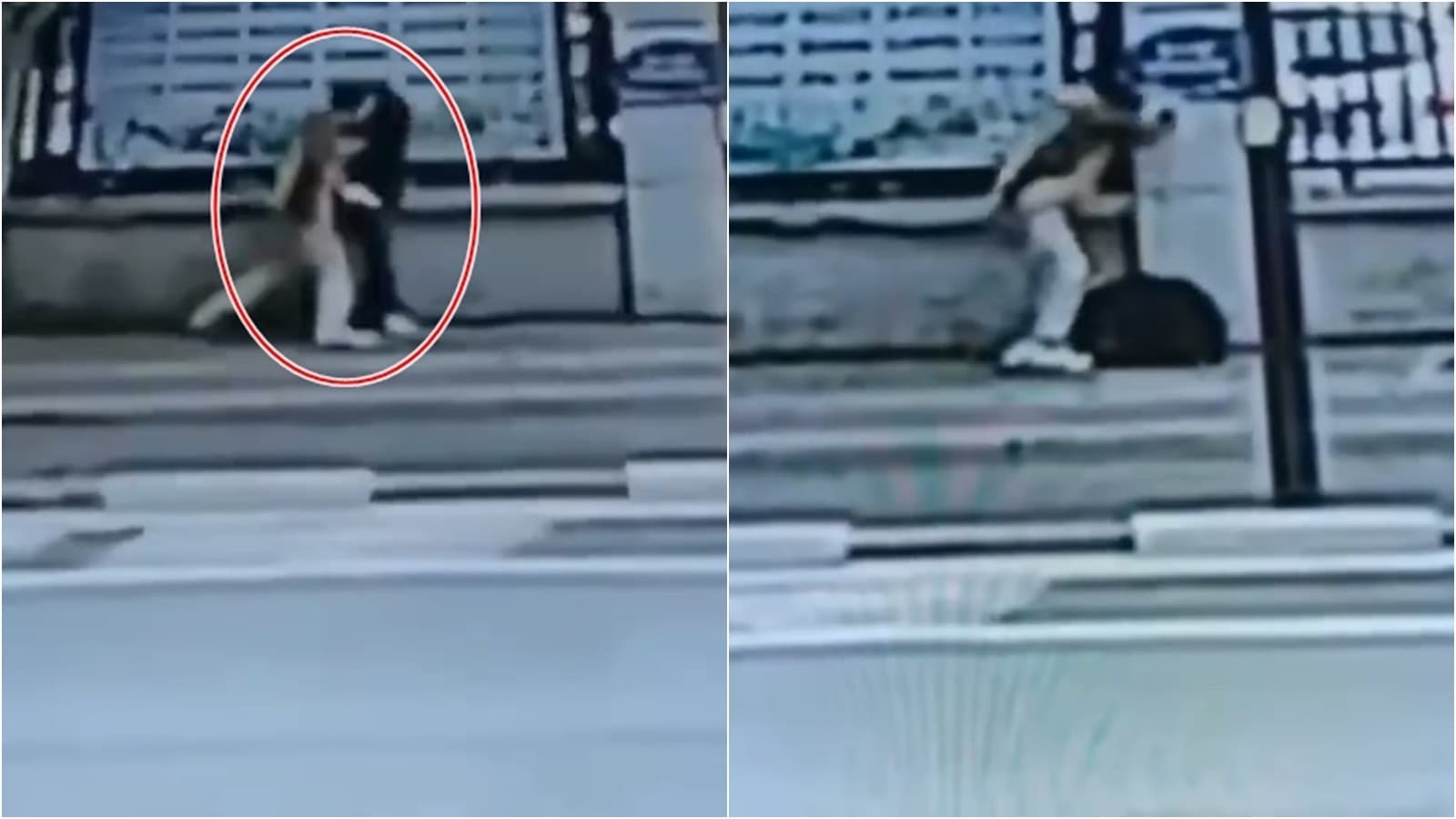 陳女當街慘遭黃男狠刺。（翻自微博）